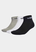 adidas Performance LINEAR CUSHIONED 3 PACK - Sports socks - medium grey heather/white/black