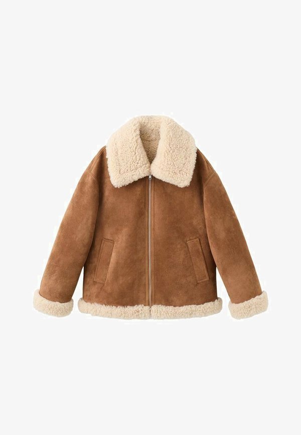 Mango ADULT - Faux leather jacket - brown