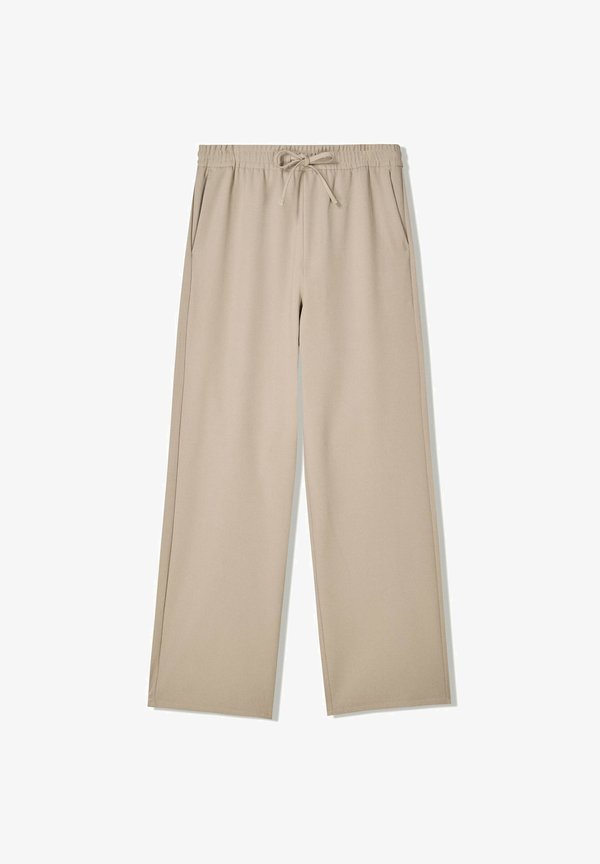 Bershka STRAIGHT-FIT TAILORED  - Trousers - sand