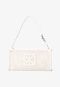 Calvin Klein EMBLEM CONVERTIBLE - Handbag - white alyssum