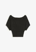 Bershka ASYMMETRIC NECK - SWEATER - Print T-shirt - black