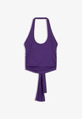 Bershka HALTER NECK TOP WITH BACK KNOT - Top - mauve