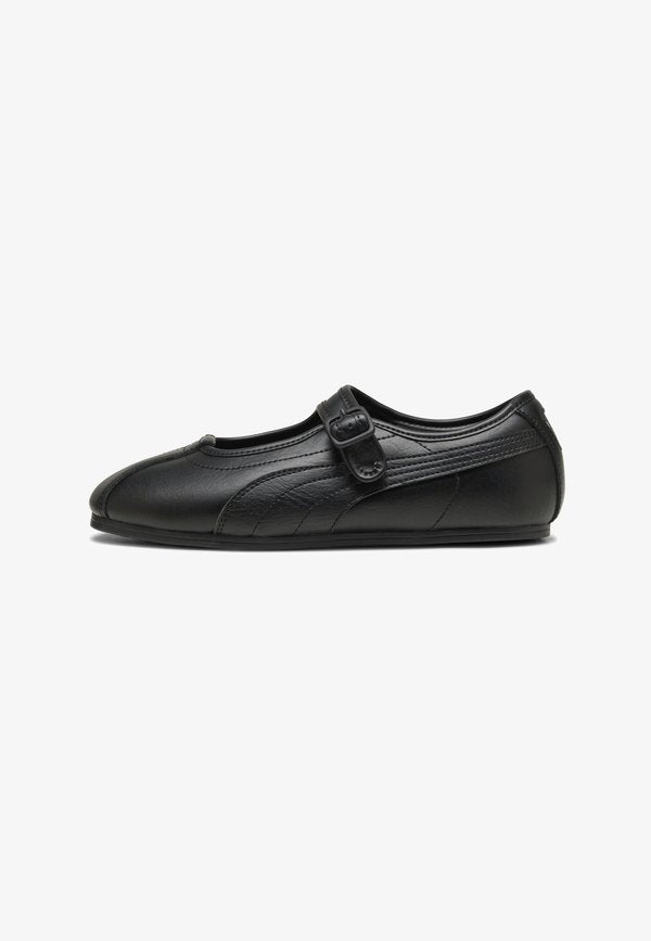 Puma PUMA TACKLETTE L - Ankle strap ballerina shoes - black- silver-slate sky