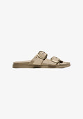 Bershka FLAT WITH BUCKLES - Mules - sand