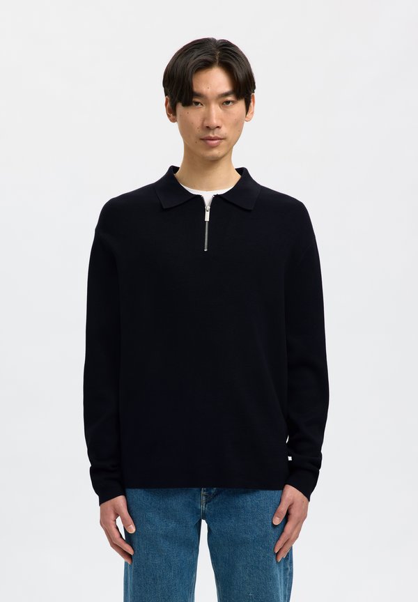 Selected SLHTELLER FN RELAXED HALF ZIP POLO NOOS