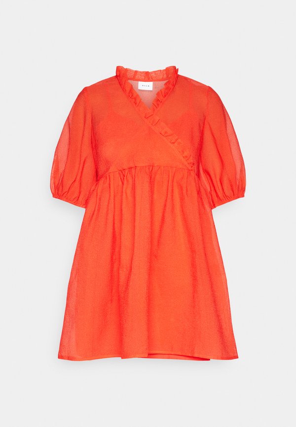 VILA VILONA V-NECK 2/4 SHORT DRESS