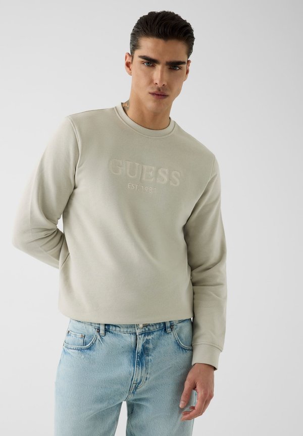 Guess BESTICKTES LOGO-SWEATSHIRT - Sweatshirt - hellgrau