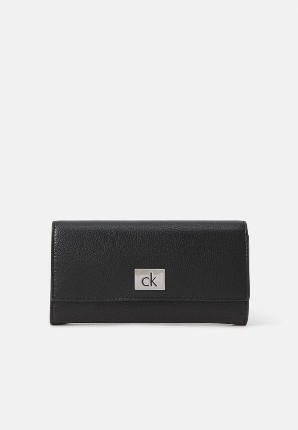 Calvin Klein PLAQUE LARGE TRIFOLD - Wallet - black