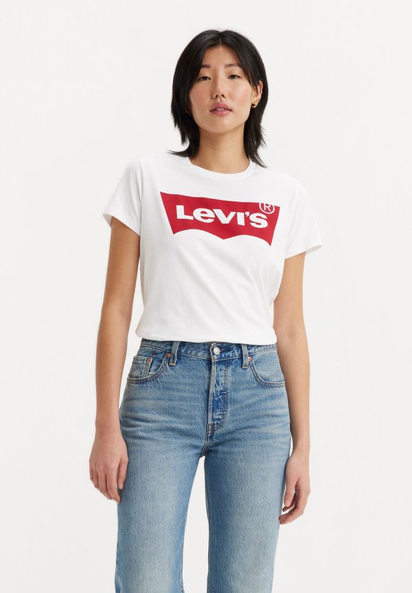 Levi's® THE PERFECT TEE - Print T-shirt - woodgrain batwing/white