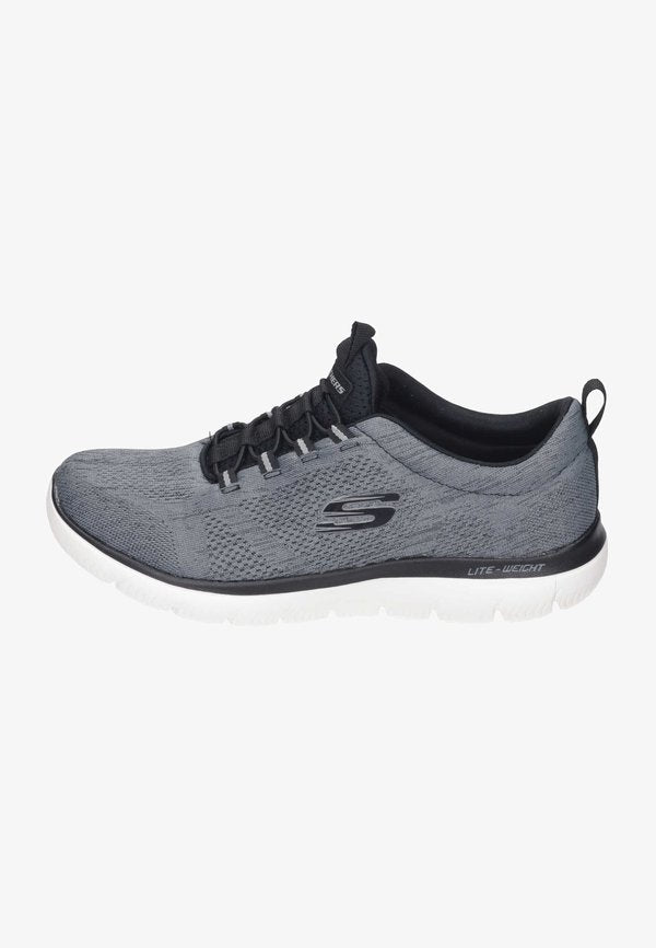 Skechers SUMMITS - Trainers - black mesh/pu/white trim