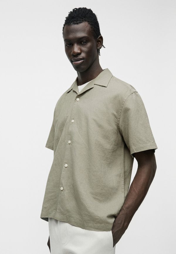 Selected Short sleeved linen blend