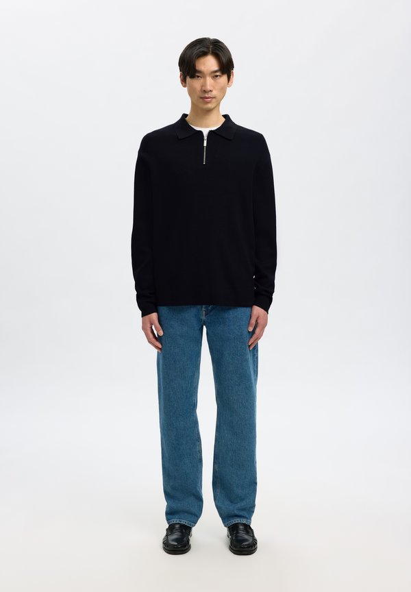 Selected SLHTELLER FN RELAXED HALF ZIP POLO NOOS