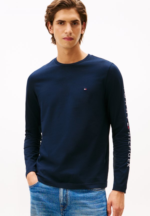 Tommy Hilfiger LOGO LONG SLEEVE TEE - Long sleeved top - blue
