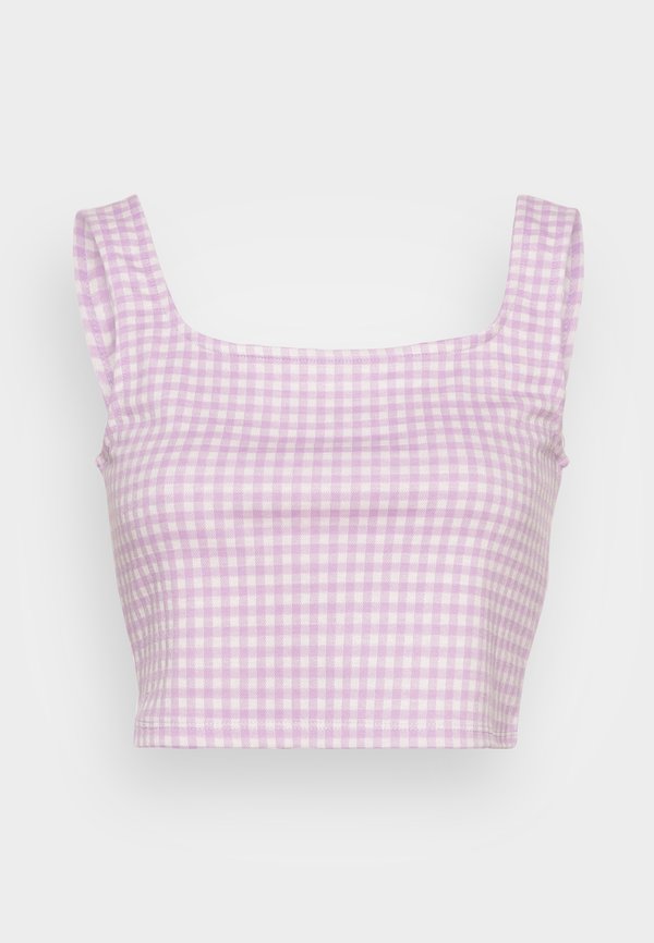 VILA VICHECK SQUARE NECK CROPPED