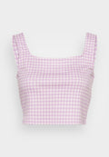 VILA VICHECK SQUARE NECK CROPPED
