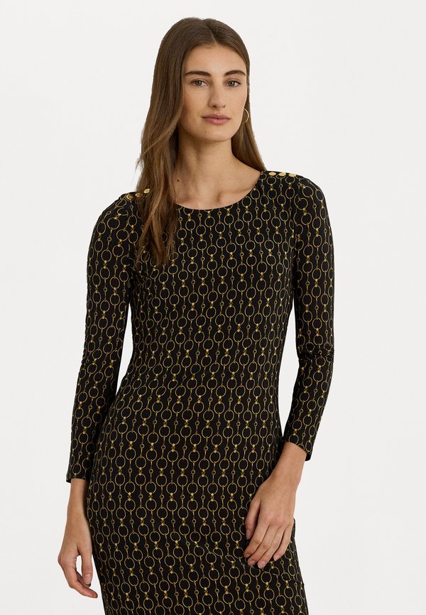 Lauren Ralph Lauren ROMEE CHAIN PRINT THREE QUARTER SLEEVE DRESS