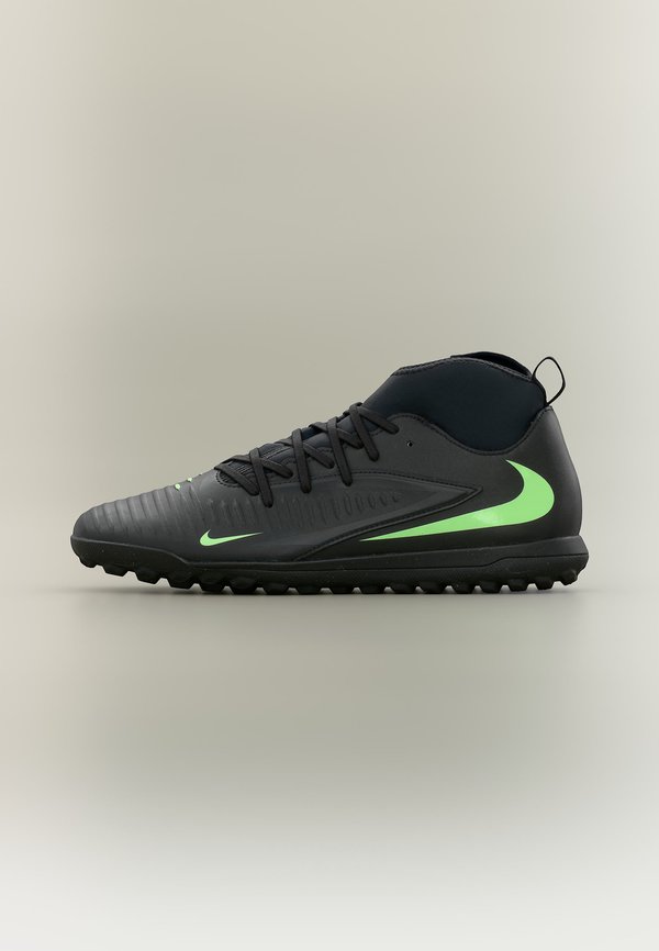 Nike Performance PHANTOM 6 HIGH CLUB TF - Turf football boots - black/illusion green