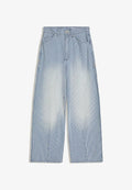 Bershka STRIPE - Wide Leg - dark blue