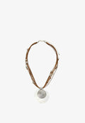 Bershka SPIRAL CORD - NECKLACE - Necklace - beige