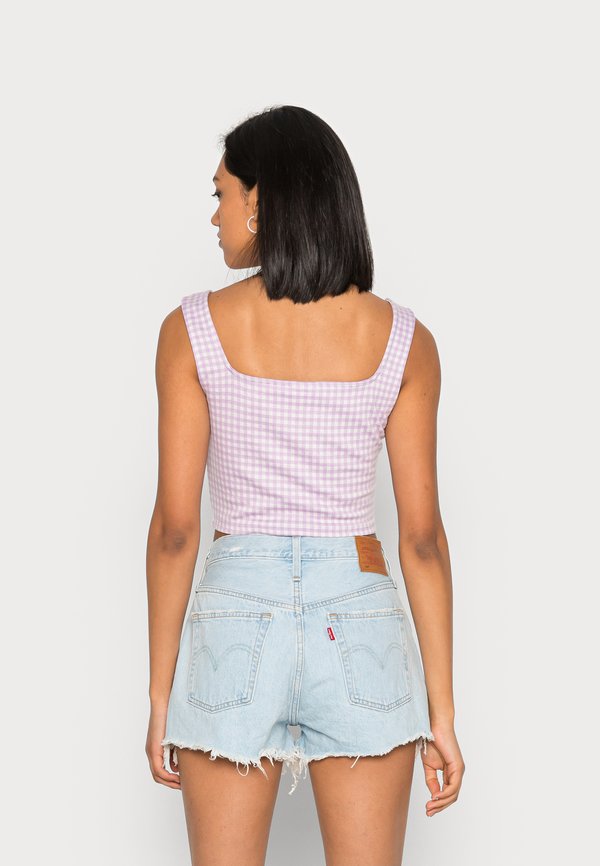 VILA VICHECK SQUARE NECK CROPPED