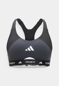 adidas Performance TECHFIT WORKOUT COLOR BLOCK MEDIUM SUPPORT BRA - Medium support sports bra - black/carbon