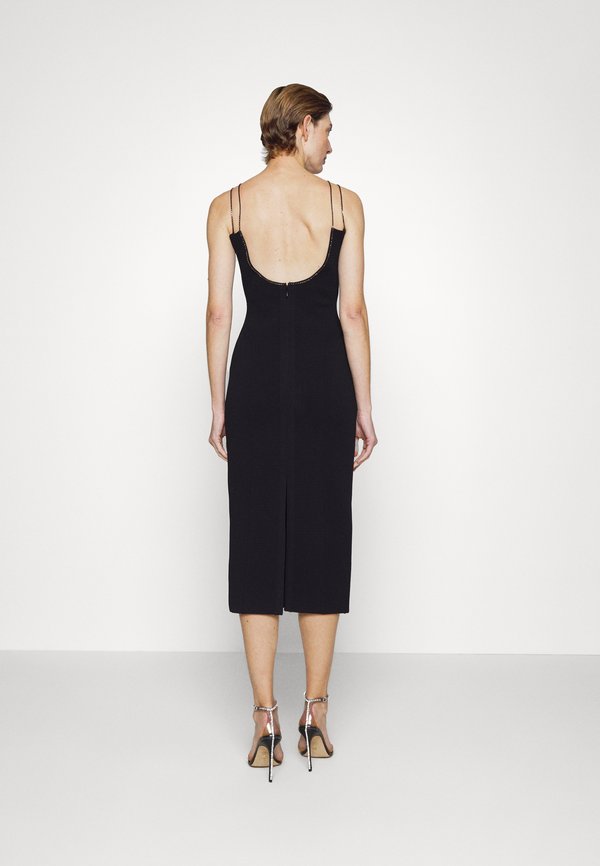 Hervé Léger OTTOMAN MIDI DRESS CRYSTAL CHAIN