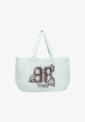 Bershka PRINTED TOTE BAG - Tote bag - dark blue