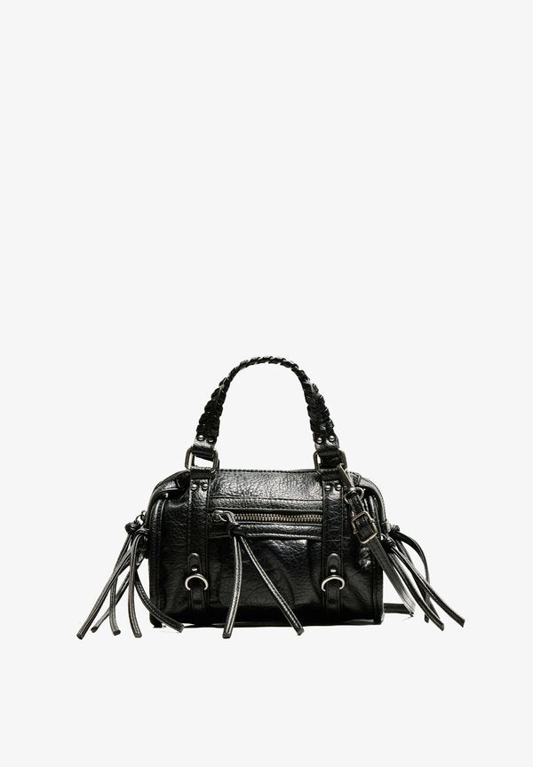 Bershka MINI - BOWLING BAG - Handbag - black