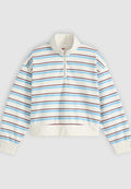 Levi's® EVERYDAY QUARTER ZIP - Sweatshirt - ruby stripe alaskan blue