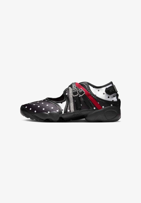Nike Sportswear WMNS NIKE AIR RIFT BR CN - Ankle strap ballerina shoes - black/black-black-mtlc silver-coloured-univ red-white