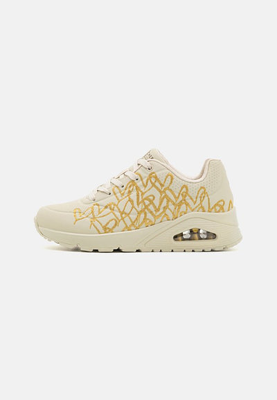 Skechers UNO - Trainers - natural/gold