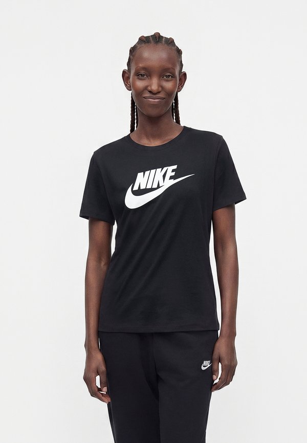 Nike Sportswear CLUB TEE - Print T-shirt - black/white