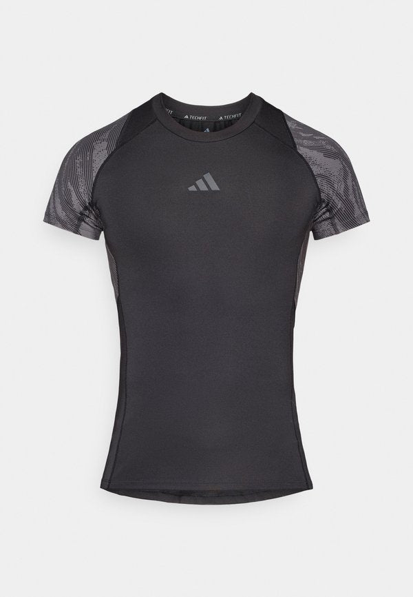 adidas Performance TECHFIT AOP - Sports T-shirt - black/onix