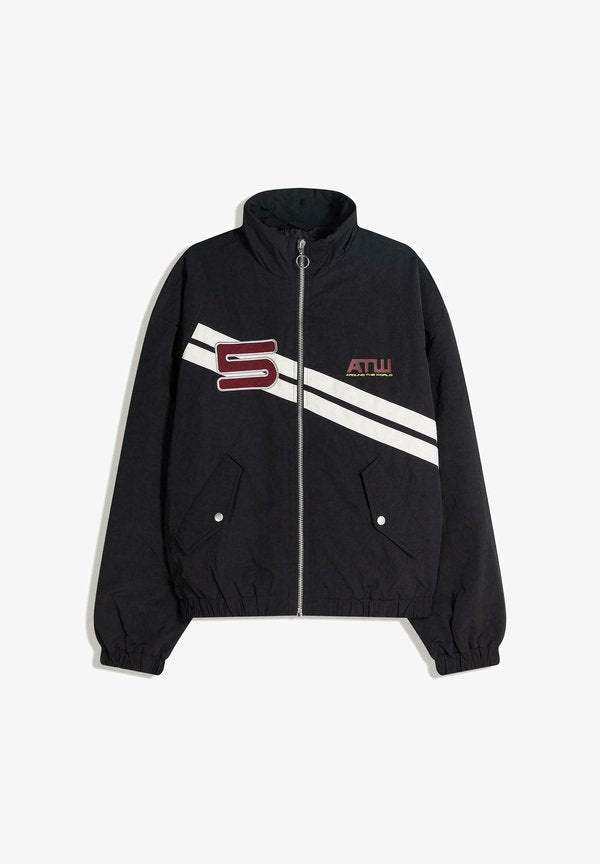 Bershka PRINTED ZIP-UP - Training jacket - black