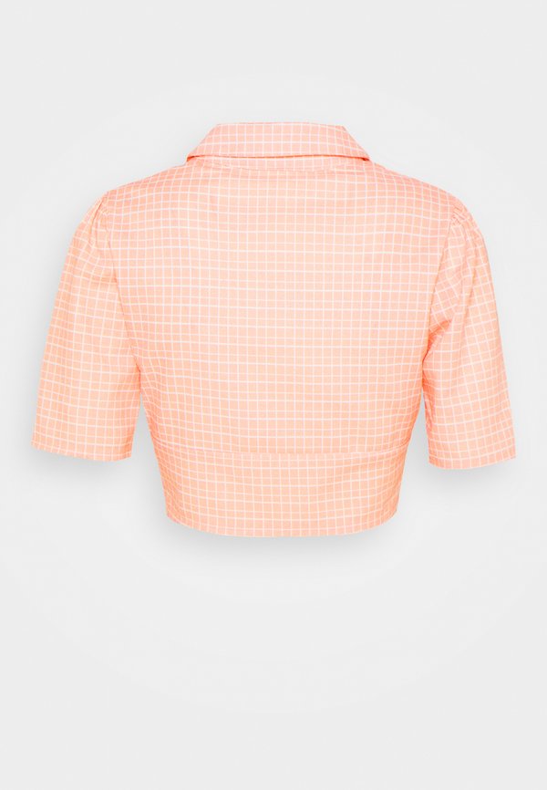 Glamorous SEERSUCKER CROP TOP WITH COLLAR AND SLEEVES