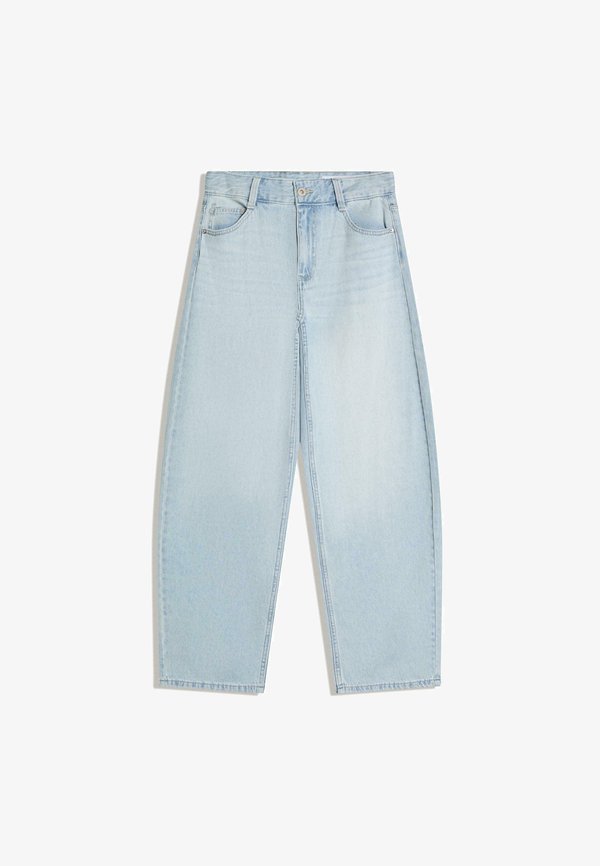 Bershka BARREL - Wide Leg - blue denim