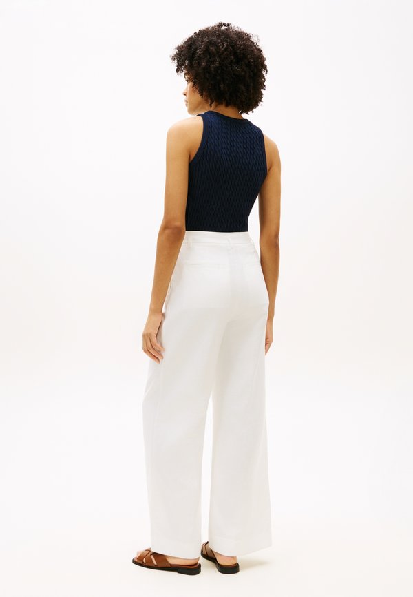Tommy Hilfiger LINEN BLEND BELTED WIDE LEG TROUSERS