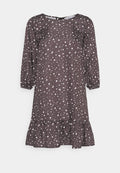 NU-IN CREW NECK TIERED MINI DRESS