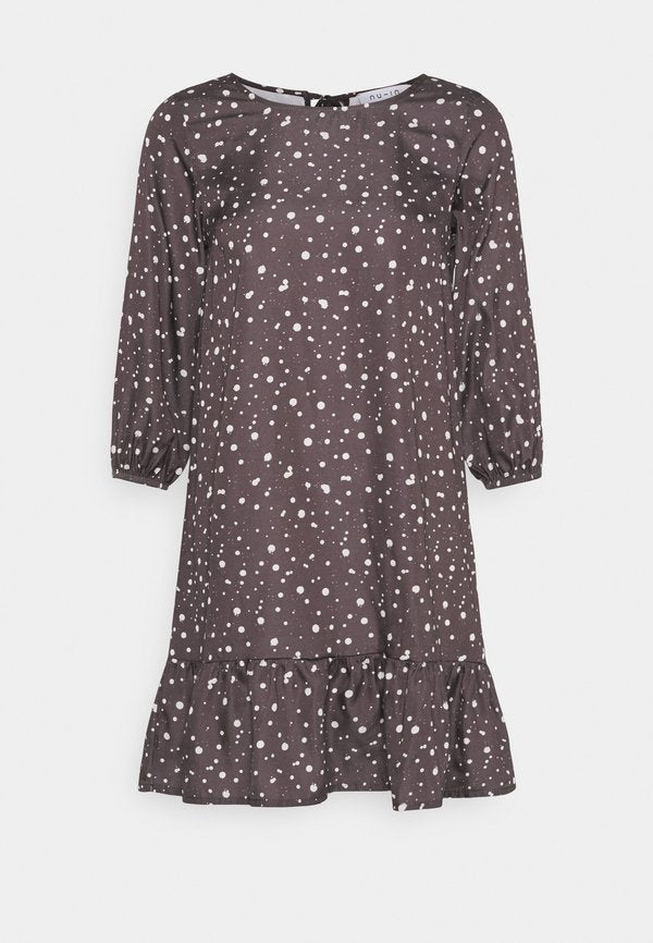 NU-IN CREW NECK TIERED MINI DRESS