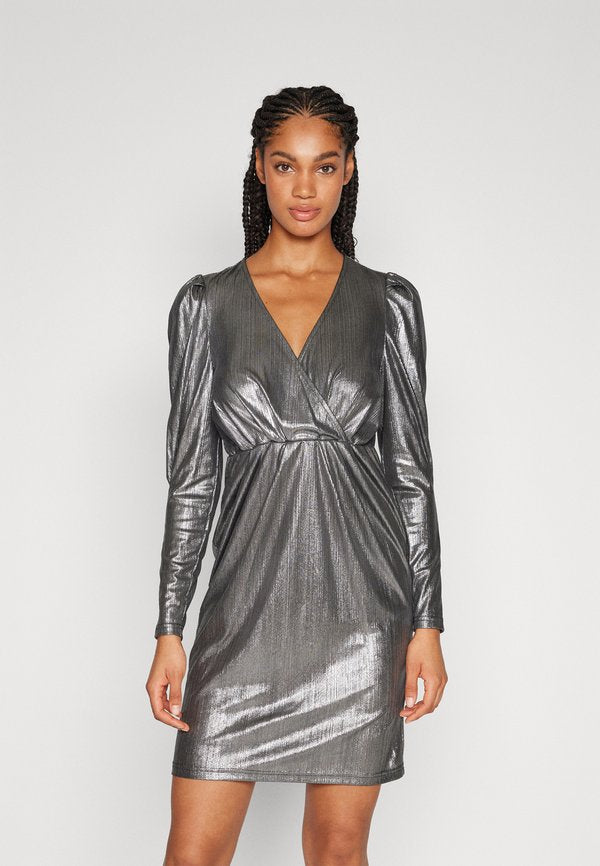 VILA VILINEA MIDI FAKE WRAP DRESS