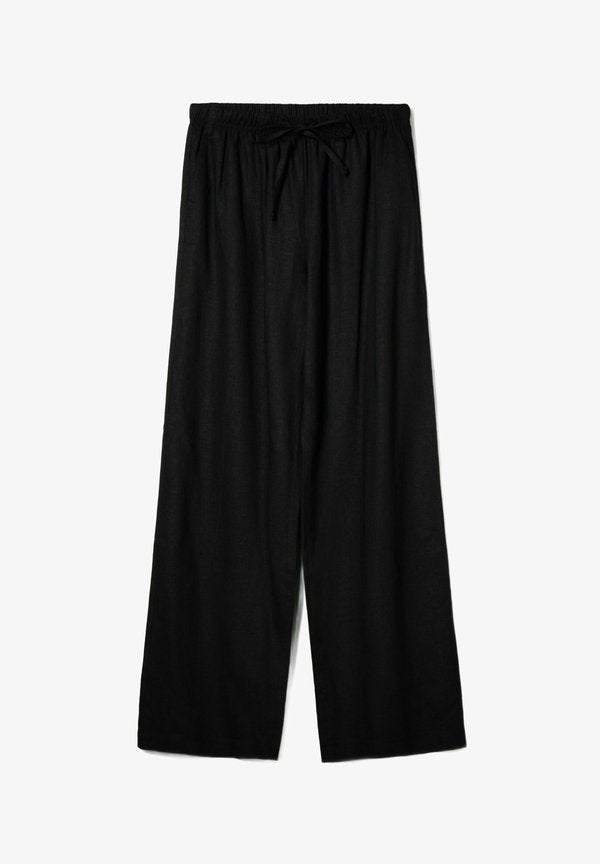 Bershka Trousers - black