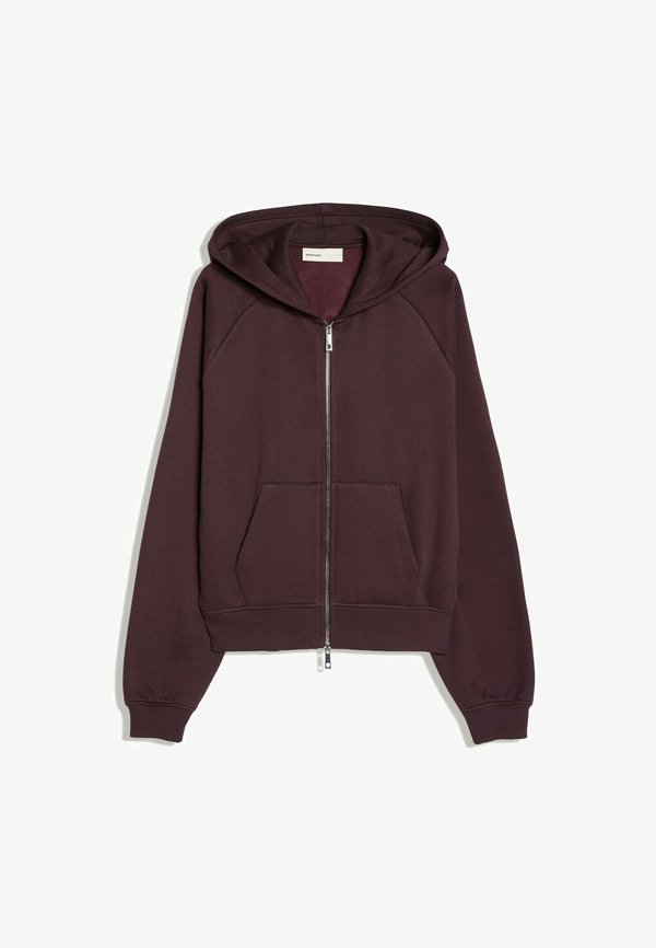 Bershka ZIP-UP PLUSH HOODED JACKET - Zip-up sweatshirt - mauve