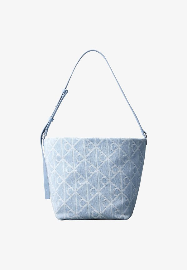 Calvin Klein EMBLEM BUCKET - Handbag - light blue