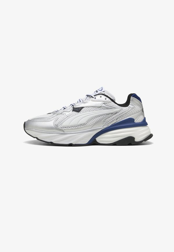 Puma FADE NITRO LS UNISEX - Trainers - silver-coloured/white/blue jewel