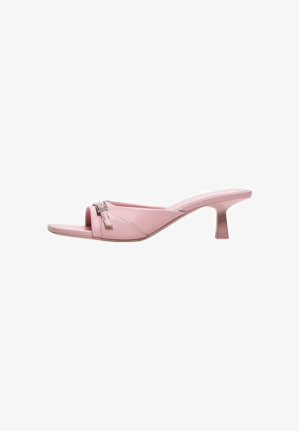 Bershka KITTEN HEELED MULE - SANDALS - Heeled mules - pink