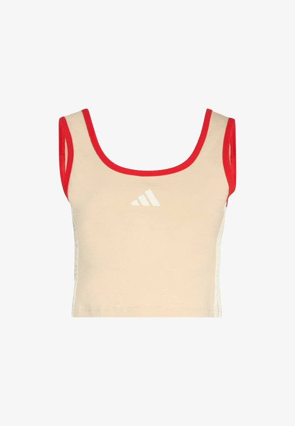 adidas Sportswear STADIUM TANK - Top - crystal linen   pure ruby   off white