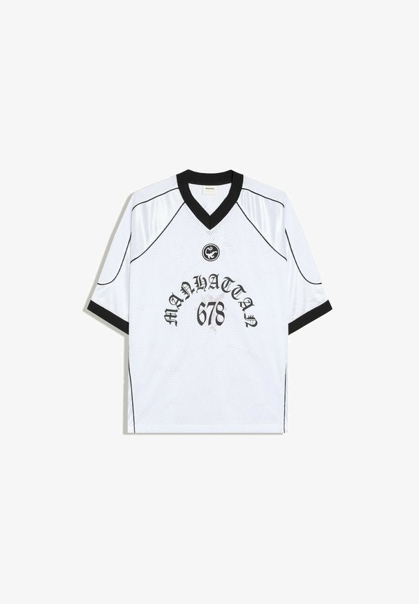 Bershka MANHATTAN PIPING - TSHIRT - Print T-shirt - white
