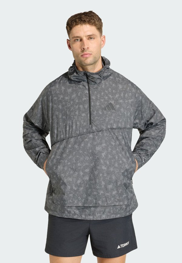 adidas Sportswear XPLORIC PRINTED - Windbreaker - grey six carbonblack
