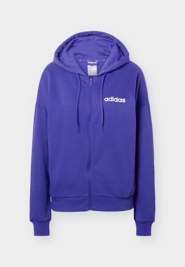 adidas Sportswear ESSENTIALS LINEAR FULL ZIP  HOODIE - Zip-up sweatshirt - pure purple/white