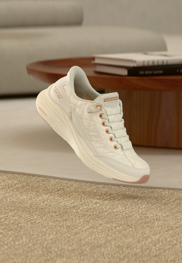 Skechers CONTOUR FOAM - Trainers - white/rose gold-coloured